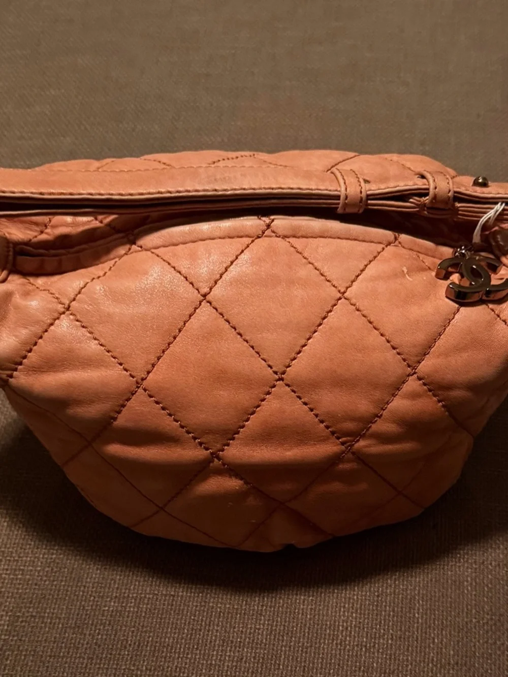CHANEL lambskin Cloudy Bundle Bag with certificate of authenticity 10”